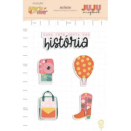 Coleção Alegria de Viver - Aplique em Acrílico - BOTA - JUJU Scrapbook