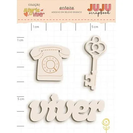 Coleção Alegria de Viver - Aplique em Chipboard Branco - TELEFONE - JUJU Scrapbook