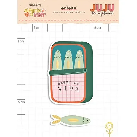 Coleção Alegria de Viver - Aplique em Acrílico - SARDINHAS - JUJU Scrapbook