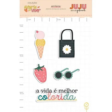 Coleção Alegria de Viver - Aplique em Acrílico - MARGARIDA - JUJU Scrapbook