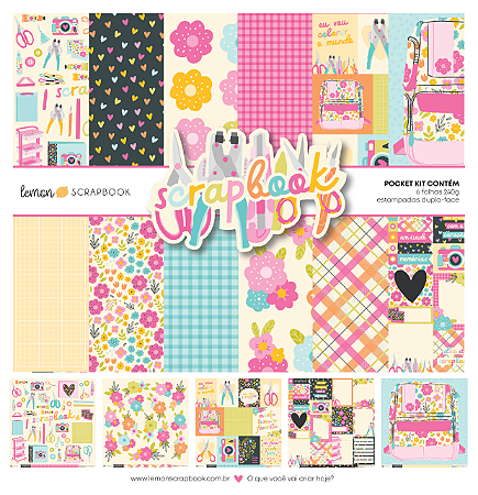 Coleção Scrapbook - Pocket Kit 6 folhas - Bl 30,5 x 30,5 - Lemon Scrapbook