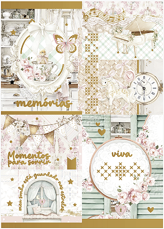 Coleção Doce Maria 2 - Cards c/ Apliques em Foil - Decore Craft
