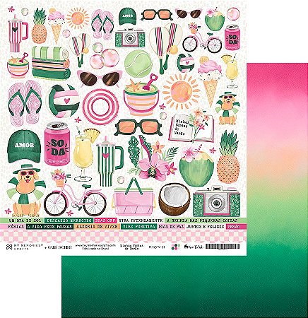 Coleção Minhas Férias de Verão - Folha 01 - 30,5x30,5 - MFV-01 - My Memories Crafts