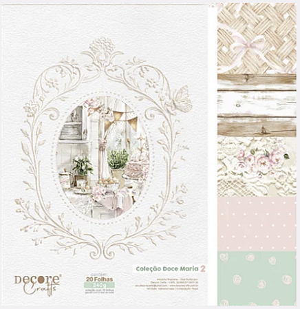 Colecao Doce Maria 2  -  Bloco 30,5 x 30,5 cm (20 folhas) - Decore Crafts