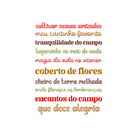 Coleção ENCANTOS DO CAMPO - Adesivo DTF UV - TÍTULOS  - ENC20 - Carina Sartor