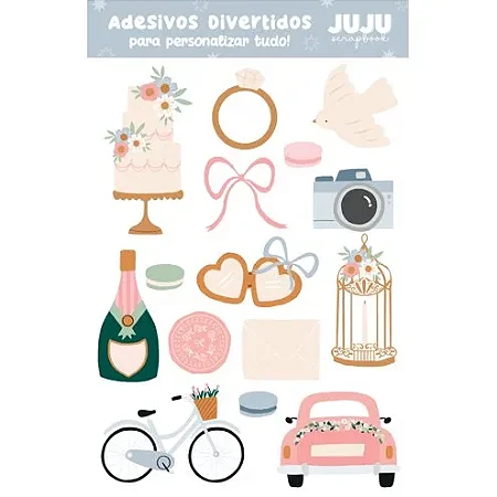 Colecao Feito com Amor - Adesivos DTF Uv - ALIANÇA - Juju Scrapbook