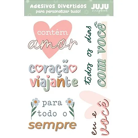 Coleção Feito com Amor - Adesivos DTF Uv - COM VOCÊ - Juju Scrapbook