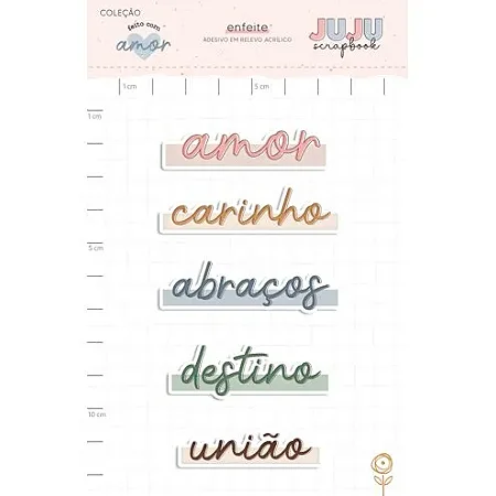 Coleção Feito com Amor - Adesivo em Relevo Acrilico - UNIÃO - Juju Scrapbook