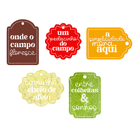 Coleção ENCANTOS DO CAMPO - Aplique em Acrílico - PLAQUINHAS - ENC13 - Carina Sartor