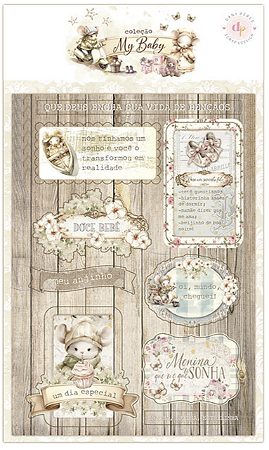 Coleção My Baby - Elementos em Chipboard Adesivado - Dany Peres