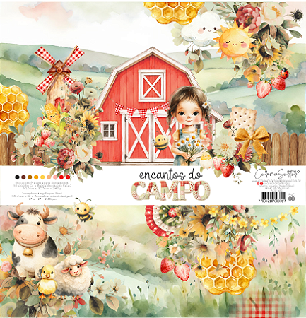 Coleção ENCANTOS DO CAMPO - Bloco 30,5 x 30,5cm - ENC00 - Carina Sartor