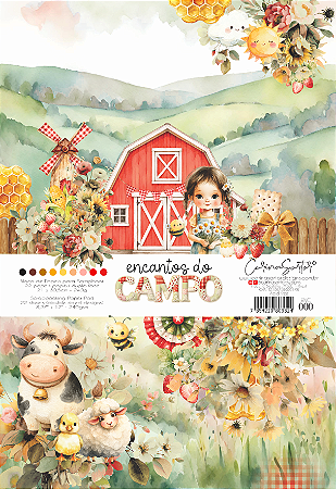 Coleção ENCANTOS DO CAMPO - Bloco 21 x 30,5cm (A4) - ENC000 - Carina Sartor