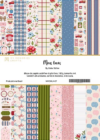 Colecao Meus Lacos - Bloco A4 - MMCMLA-07 - My Memories Crafts
