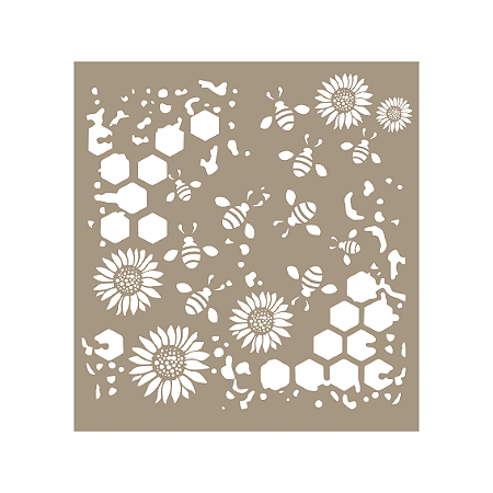 Coleção ENCANTOS DO CAMPO - Stencil ABELHAS E GIRASSOL - ENC22 - Carina Sartor