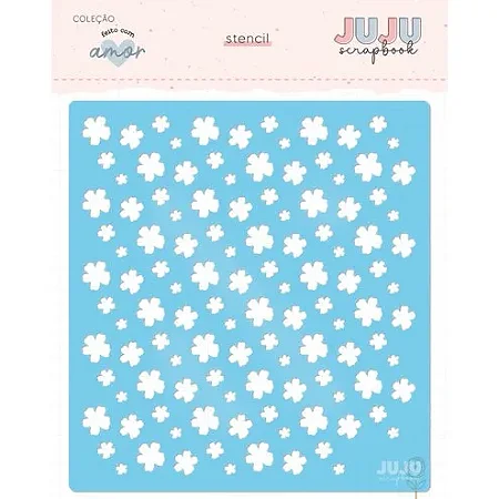 Coleção Feito com Amor - Stencil FLORA - Juju Scrapbook