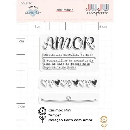 Coleção Feito com Amor - Carimbo Mini - AMOR - Juju Scrapbook