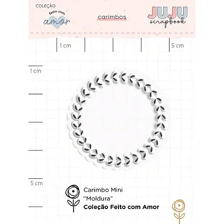 Colecao Feito com Amor - Carimbo Mini - MOLDURA CORAÇÃO - Juju Scrapbook