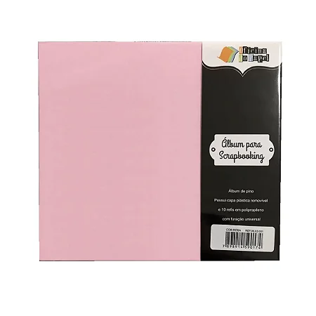 Álbum de pino G - 30,5x30,5 - Rosa Bebê - Oficina do Papel