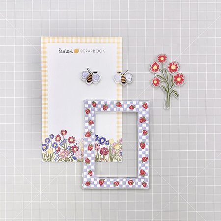 Coleção O LADO DOCE DA VIDA - Moldura + Flores + Abelhas - Lemon Scrapbook