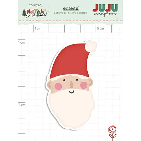 Coleção Natal Encantado - Aplique em Acrílico adesivado - SR. NOEL - Juju Scrapbook