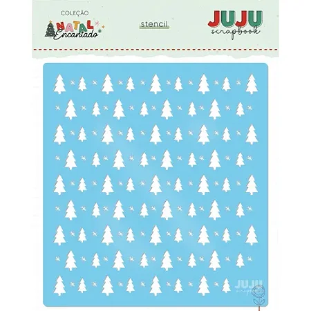 Coleção Natal Encantado - Stencil - PINHEIRO - Juju Scrapbook