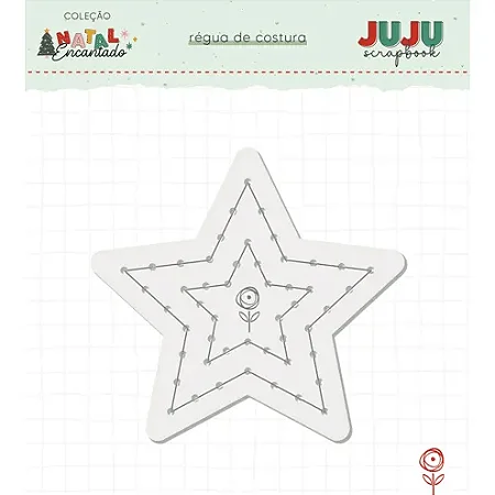 Coleção Natal Encantado - Régua de Costura/Bordado - ESTRELINHA - Juju Scrapbook