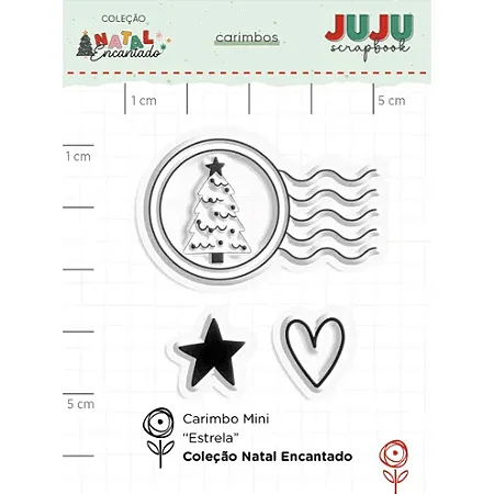 Coleção Natal Encantado - Carimbo Mini - ESTRELA - Juju Scrapbook