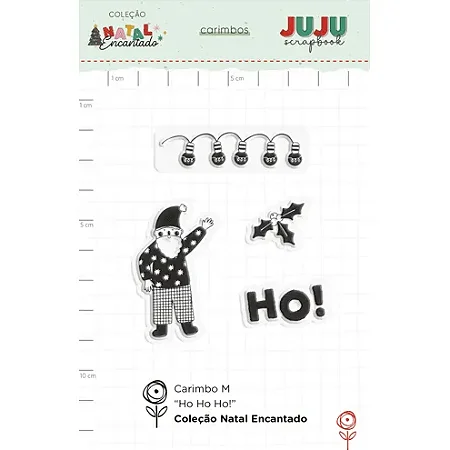 Coleção Natal Encantado - Carimbo M - HO HO HO - Juju Scrapbook