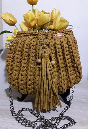 Bolsa Crochê - Coleção TILDA - Fio de Malha - Flor do Mussambê