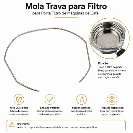 Anel Mola Porta Filtro 58mm Gaggia - Cimbali - Faema - Casadio