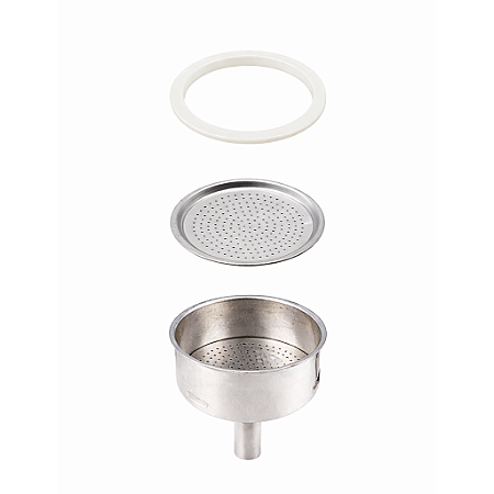 Kit manutenção cafeteira bialetti moka 2 xicaras 1 borracha + 1 filtro + 1 funil original importado Bialetti