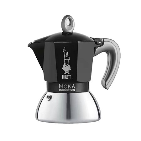 Cafeteira Bialetti  Moka Induction Preta 6 Xic 40 ml Original Importado Bialetti Italia