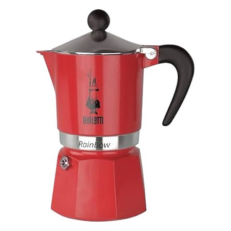 Cafeteira Bialetti Rainbow 3 Xic Vermelha Original Importado Bialetti Italia