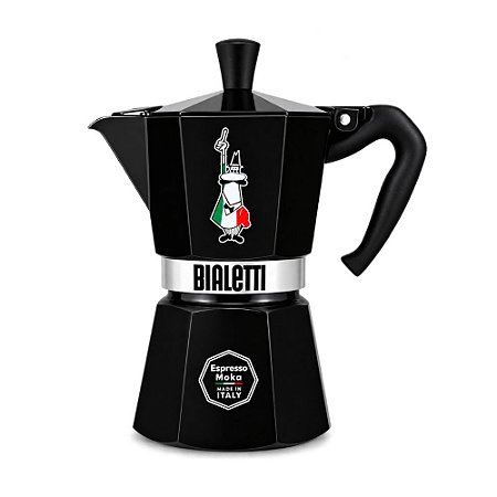 Cafeteira Bialetti Moka Express 6 Xic Omino Preta  Original Importado Italia