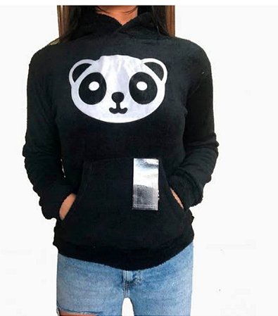blusa pelucia panda