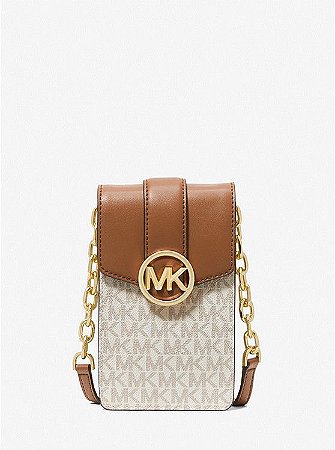 Bolsa Michael Kors Carmen Small Logo Smartphone Crossbody Bag (Vanilla) -  Main Shopper