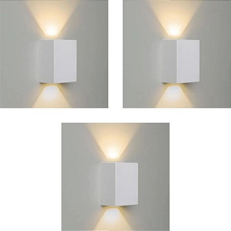Kit 3 x Arandela de Parede Effekt Branca 8W Stella STH6730/30