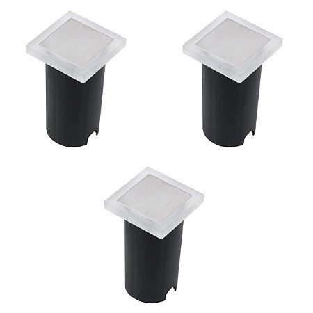 Kit 3 x Embutido de Solo Quadrado 1W 3000K Gaya
