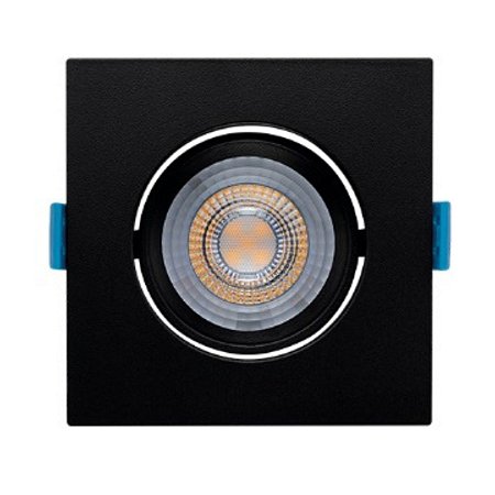 Embutido Spot Quadrado 4,5W 3000K Preto Stella