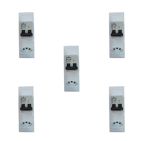 Kit 5 x Quadro de Disjuntor + Disjuntor Bifásico 20A Soprano