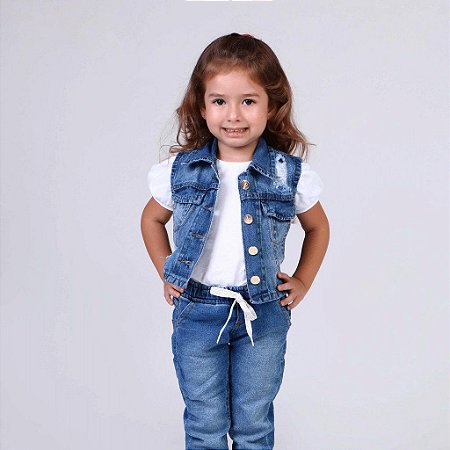 Colete Jeans Feminino Jhump Club - Jhump Club | Moda Infantil Especializada  em Jeans