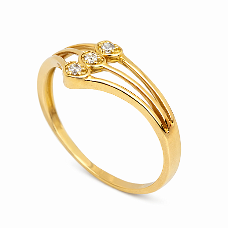 Anel em Ouro 18k com Zircônias Coração