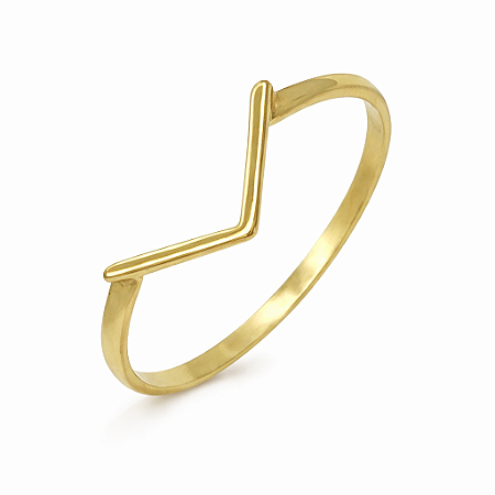 Anel em Ouro 18K Formato V