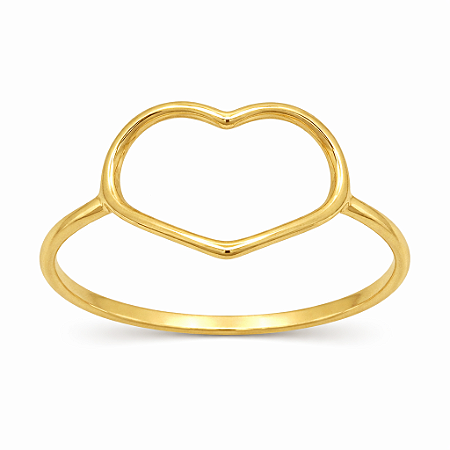 Anel em Ouro 18K Coração Vazado