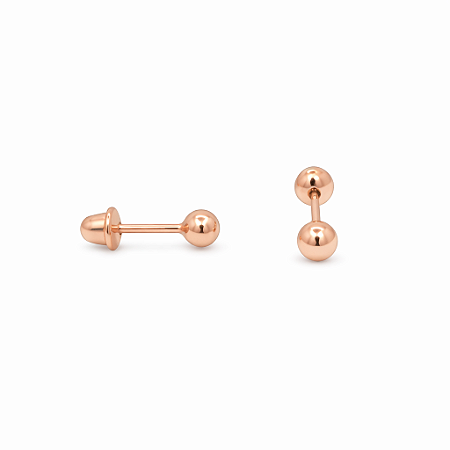 Brinco em Ouro Rose 18k Bola Baby (Par)