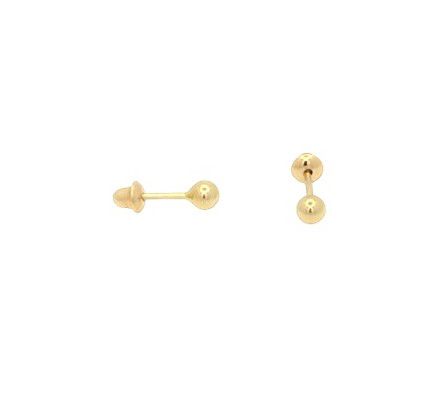 Brinco em Ouro Rose 18k Bola Baby (Par)