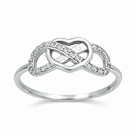 Anel em Ouro branco 18K com diamantes