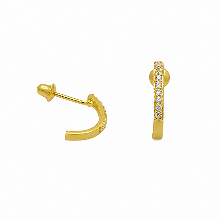 Brinco em Ouro 18K com Zirconia