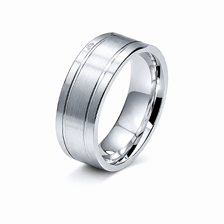 Aliança em Prata 925 Fosco com Frisos