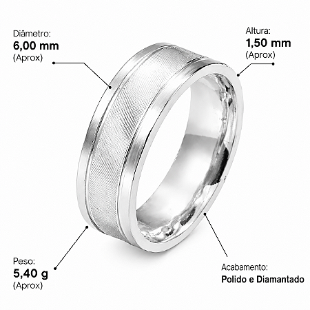 Aliança em Prata 925 Diamantada